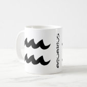 Tasse blanche noire de Verseau (Devant gauche)