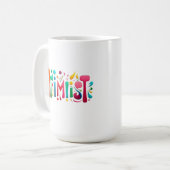 Tasse blanche optimiste – Design motivant coloré (Devant gauche)