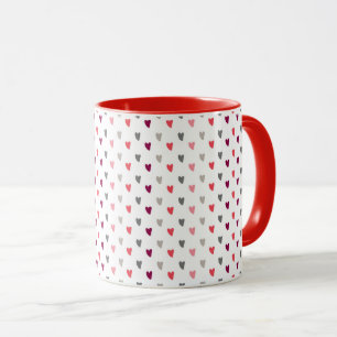 Tasse blanche – Petits cœurs mélangés
