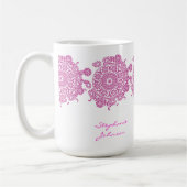 Tasse blanche/rose d'ornement élégant (Gauche)