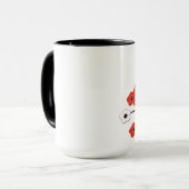 Tasse blanche rouge de hibou de fleurs de cerisier (Devant gauche)