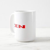 Tasse blanche rouge zen (Devant gauche)