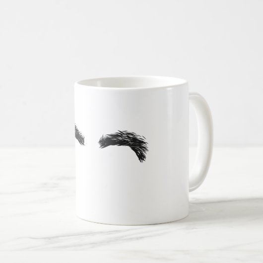 Tasse Blanche Sourcils Noirs (Devant droit)