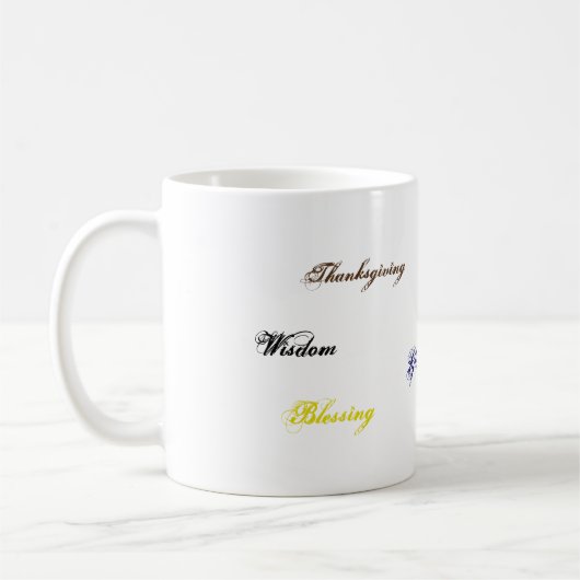 Tasse blanche universelle classique de 330 ml (Gauche)