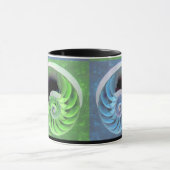 Tasse bleu-vert de spirale de Nautilus (Centre)