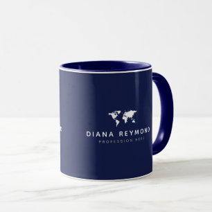 tasse bleue avec carte