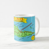 Tasse bleue avec carte postale de St Croix (Devant droit)