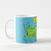 Tasse bleue avec carte postale de St Croix (Gauche)
