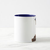 Tasse bleue d'anneau d'oiseau bleu (Centre)