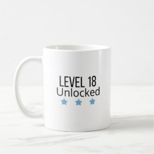 Tasse bleue d'anniversaire Niveau 18 Débloqué