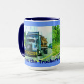 Tasse bleue d'arrêt de mine de camion de la grande (Devant gauche)