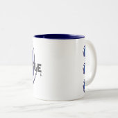 Tasse bleue de base d'enregistrements de trou noir (Devant droit)