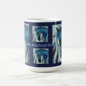 Tasse bleue de cheval de tache (Centre)