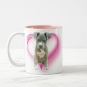 Tasse bleue de chiot de pitbull (Gauche)