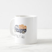 Tasse bleue de citrouille de camion - "automne (Devant gauche)