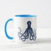 Tasse bleue de coutume de poulpe (Gauche)