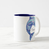 Tasse bleue de dauphin (Devant droit)