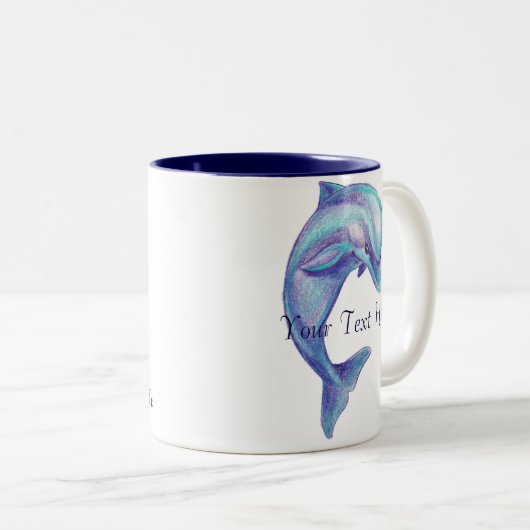 Tasse bleue de dauphin (Devant droit)