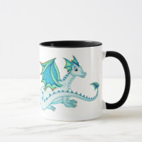 Tasse bleue de dragon de glace
