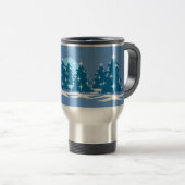 Tasse bleue de fête de Noël de tasse de café de (Devant droit)
