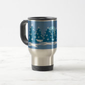 Tasse bleue de fête de Noël de tasse de café de (Devant gauche)