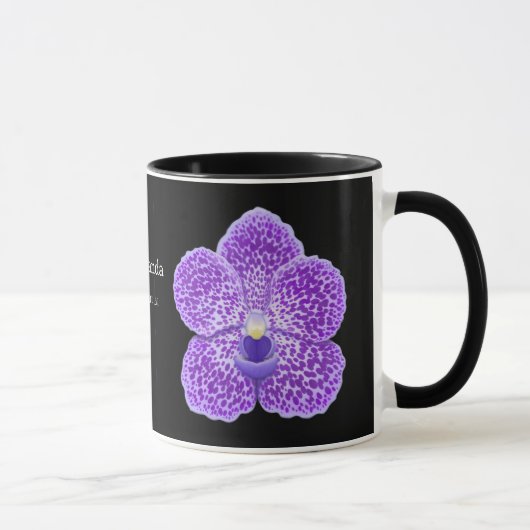 Tasse bleue de fleur d'orchidée de Vanda (Droite)