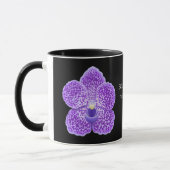 Tasse bleue de fleur d'orchidée de Vanda (Gauche)