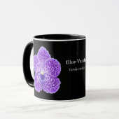 Tasse bleue de fleur d'orchidée de Vanda (Devant gauche)