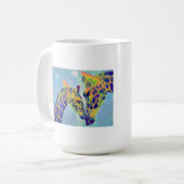tasse bleue de girafes (Devant gauche)