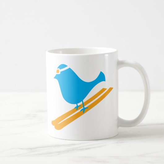 Tasse bleue de jour d'oiseau (Droite)
