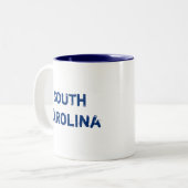 Tasse bleue de la Caroline du Sud de Palmetto (Devant gauche)