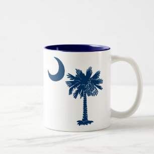 Tasse bleue de la Caroline du Sud de Palmetto