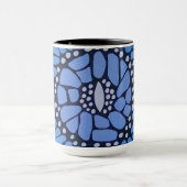 Tasse bleue de mandala de papillon (Centre)