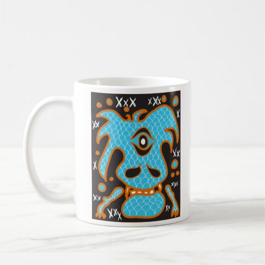 Tasse bleue de monstre de dragon (Gauche)