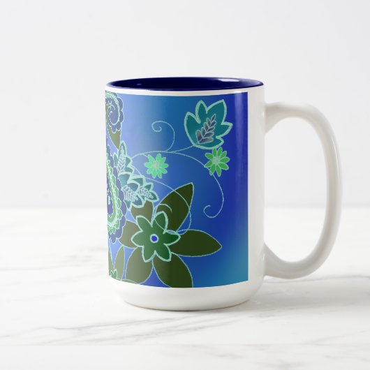 Tasse bleue de Paisley (Droit)