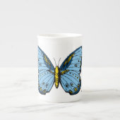 Tasse bleue de papillon élevée "par séjour" (Devant)