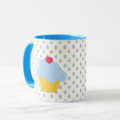 Tasse bleue de petit gâteau (Devant gauche)