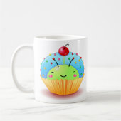 Tasse bleue de petit gâteau de coccinelle (Gauche)
