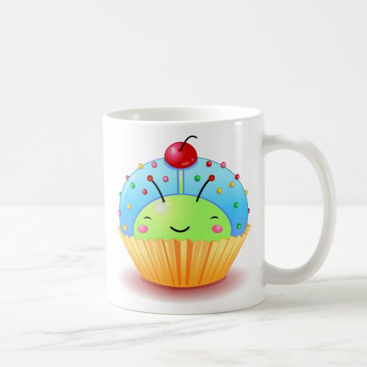 Tasse bleue de petit gâteau de coccinelle (Droite)