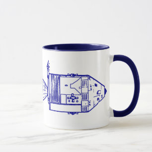 Tasse bleue "de PLAN d'APOLLO CM/MISSION"