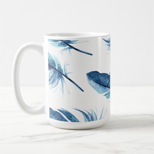 Tasse bleue de plume (Gauche)
