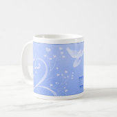 Tasse bleue de remous de colombe de Shalom (Devant gauche)