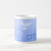 Tasse bleue de remous de colombe de Shalom (Centre)