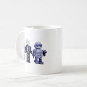 tasse bleue de robots (Devant gauche)