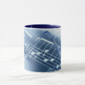 Tasse bleue de saxophone (Centre)