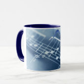 Tasse bleue de saxophone (Devant gauche)