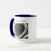 Tasse bleue de sonnerie de crachoir (Devant gauche)