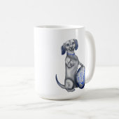 Tasse bleue de teckel de saule (Devant droit)