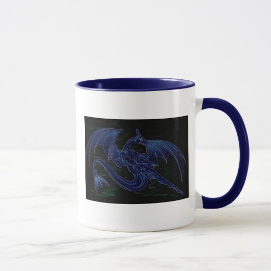 Tasse bleue de vague (Droite)