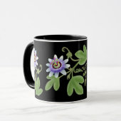Tasse bleue de vigne de fleur de passion (Devant gauche)